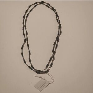 Calvin Klein Jeans Layered Black Bead Stainless Steel Necklace Long Boho NWT